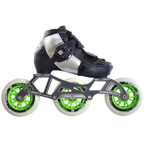 Luigino Kids Mini Challenge 3 Wheel Silver/Black Adjustable Inline