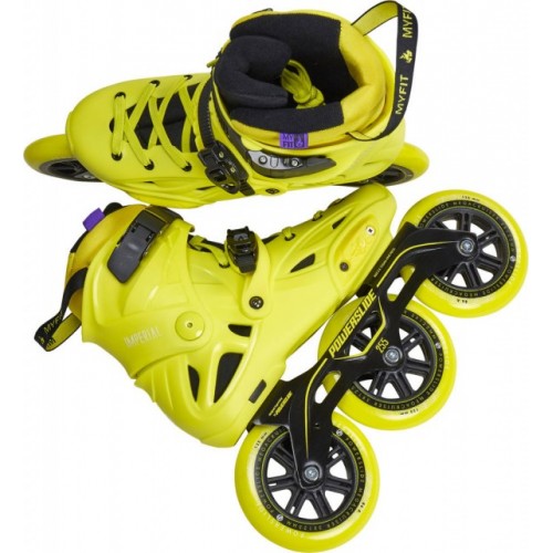 Powerslide Imperial Megacruiser Yellow 125 TriSkate Inline Speed Skate