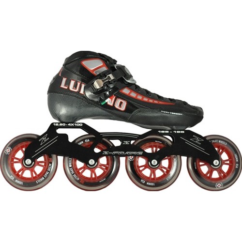 Luigino Attitude Inline Speed Skate Black/Orange 4 Wheel (Close Out Sale)