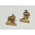 Inline Skate Earring Stud 14k Yellow Gold Small