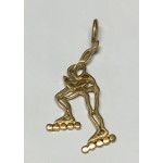 Inline Skater Start Line Pendant Cut Out 14k