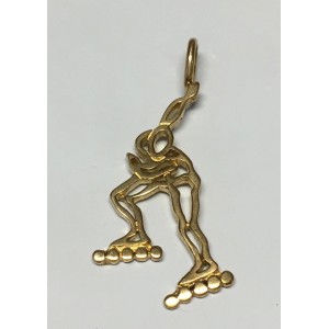 Inline Skater Start Line Pendant Cut Out 14k