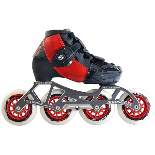 Luigino Kids Mini Challenge 4 Wheel Red/Black Adjustable Inline Speed Skate