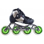Luigino Kids Mini Challenge 4 Wheel Silver/Black Adjustable Inline Speed Skate