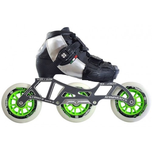 Boom Indoor 110mm,XFirm,Bionic ABEC7 Atom Luigino Kids 3 Wheel Adjustable Challenge Indoor Inline Skate Package 