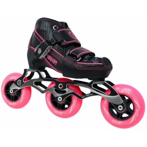Warp 3 Wheel Black/Pink Adjustable Inline Speed Skate