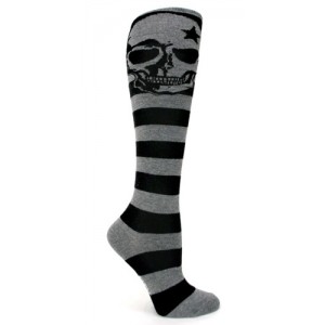 Grey Skulls Derby Socks