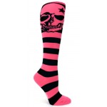 Pink Skulls Derby Socks