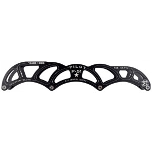 Atom Skates P-51 Pilot Black Inline Speed Frames 4x105