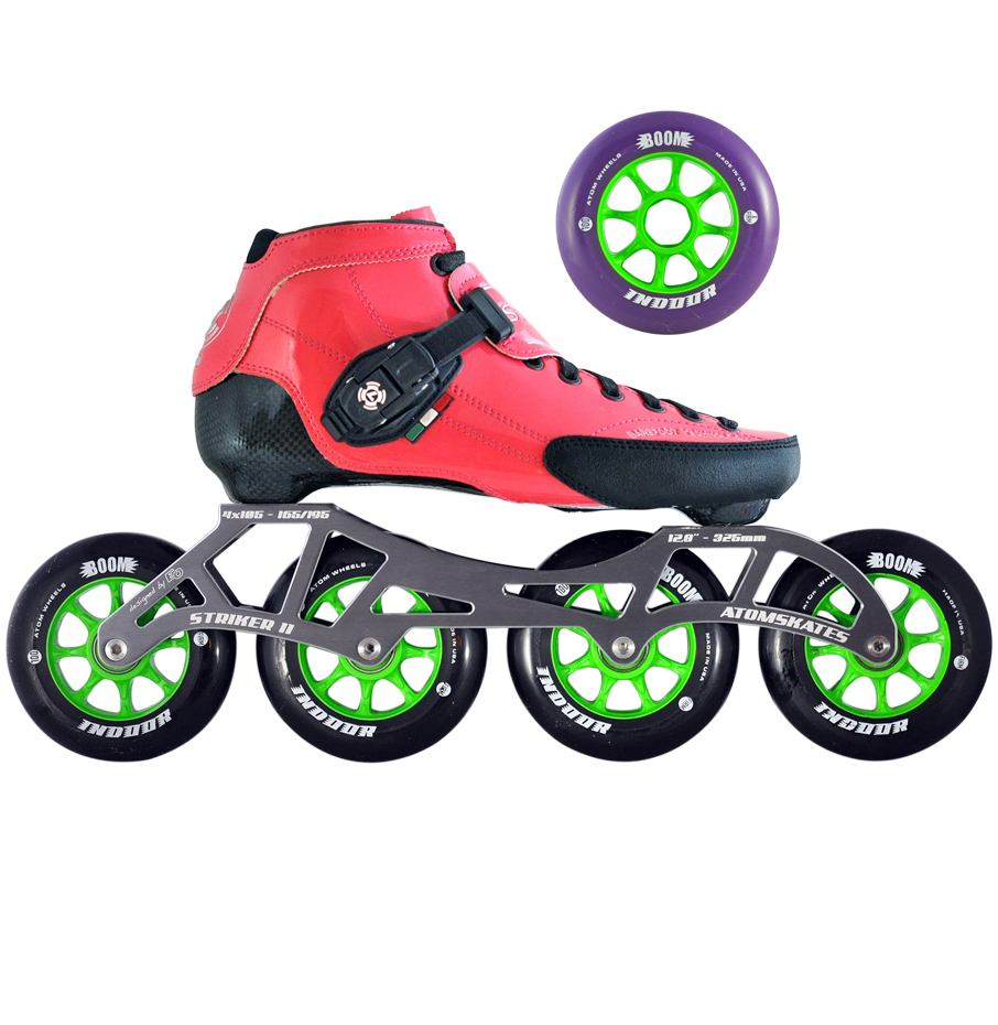 Luigino Strut Indoor Inline Speed Skate Pink/Black 4 Wheel